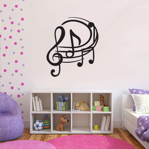 Fun Music Notes - Wall Art Decal - 26" x 23" - Bedroom Living Room Wall Art Decoration - Peel Off Vinyl Stickers - Apartment Wall Decor 660078089866