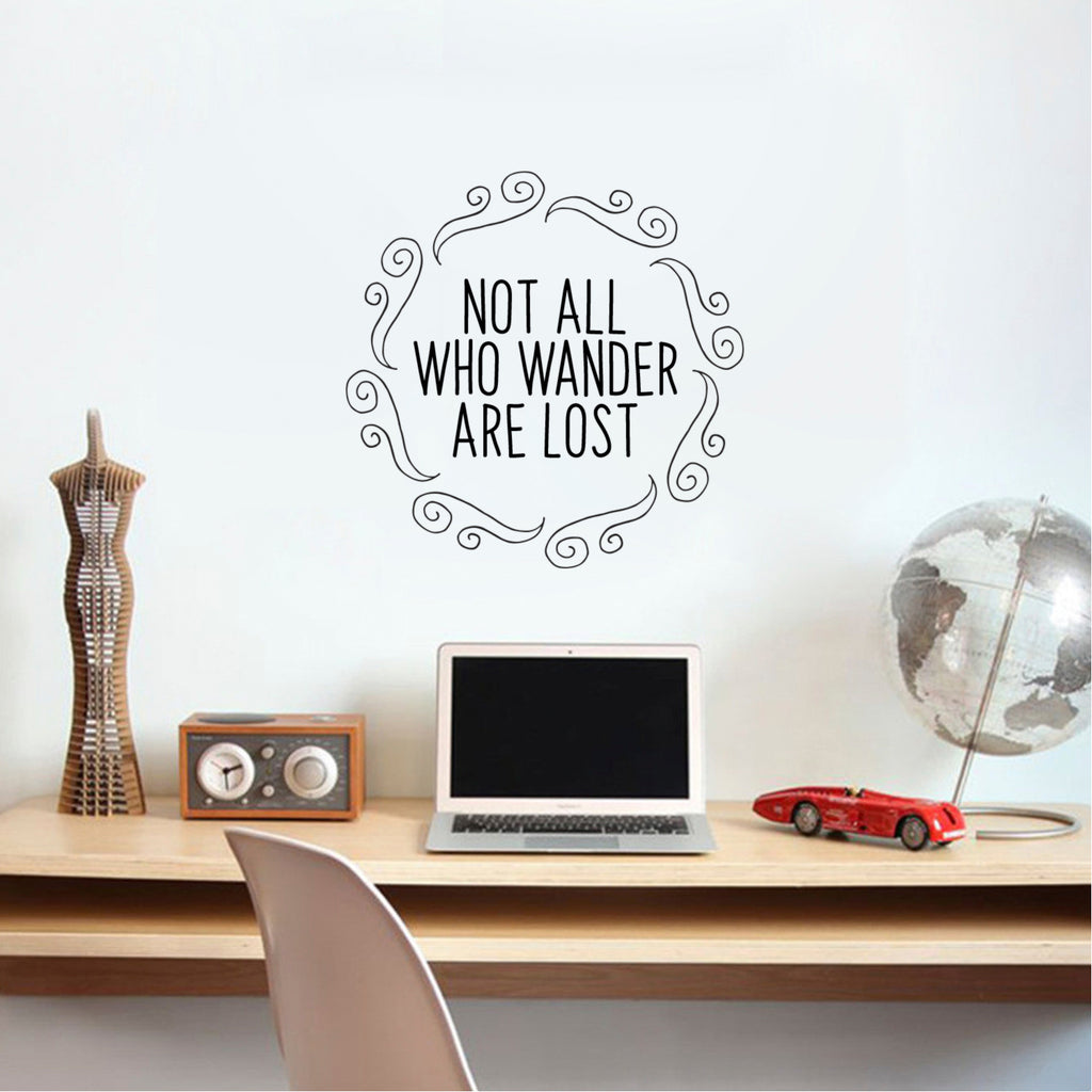Not All Who Wander are Lost - Inspirational Quotes Wall Art Vinyl Decal - 20" x 20" - Living Room Motivational Wall Art Decal - Life Quotes Vinyl Sticker Wall Decor 660078092248