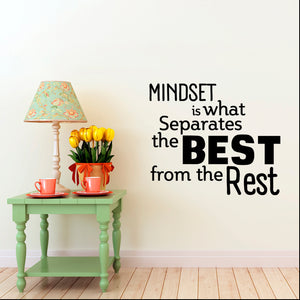 Mindset is What Separates Bestfrom The Rest - Inspirational Quotes Wall Art Vinyl Decal - 23" x 27" Decoration Vinyl Stickers - Motivational Wall Art Decals - Home Office Room Vinyl Wall Decor 660078096895