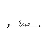 Love Arrow 22.8" x 5.5" Wall Decoration Vinyl Sticker-Black