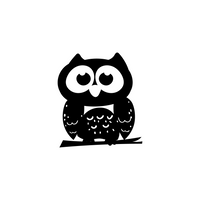 Vinyl Wall Art Decal - Little Owl - 3.5" x 4" - Cute Animal Decor for Light Switch Window Mirror Luggage Car Bumper Laptop Computer Peel and Stick