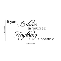 If You Believe in Yourself Anything is Possible - 25" x 11" - Inspirational Quote for Home Bedroom Office Decor 660078084090