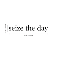 Seize The Day Motivational Quote - Wall Art Decal 8.5" x 48" Positive Life Quote Vinyl Wall Decal - Living Room Wall Decor - Bedroom Wall Decoration 660078083826