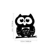 Vinyl Wall Art Decal - Little Owl - 3.5" x 4" - Cute Animal Decor for Light Switch Window Mirror Luggage Car Bumper Laptop Computer Peel and Stick