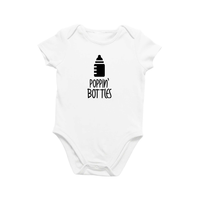 Onesie Organic Baby One Piece Short Sleeve Funny Trendy Minimal Bodysuit 0-12 Months - Poppin' Bottles