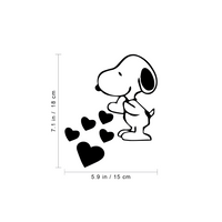 Snoopy Love Hearts Cartoon Wall Art Decal 5.9" x 7.1" Decoration Vinyl Sticker