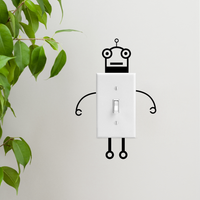 Vinyl Wall Art Decal - Light Switch Robot - 1.5" to 2" Each - Fun Decor for Light Switch Kids Boy Girl Bedroom Decor for Light Switch - Laptop Computer Peel and Stick Sticker Designs