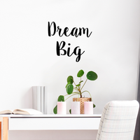 Dream Big Inspirational Quote and Saying - Wall Art Decal - 21" x 23" Decoration Vinyl Sticker - Bedroom Wall Vinyl Decals - Motivational Quote Vinyl Decor - Living Room Wall Decal 660078080375