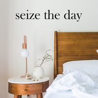 Seize The Day Motivational Quote - Wall Art Decal 8.5" x 48" Positive Life Quote Vinyl Wall Decal - Living Room Wall Decor - Bedroom Wall Decoration 660078083826