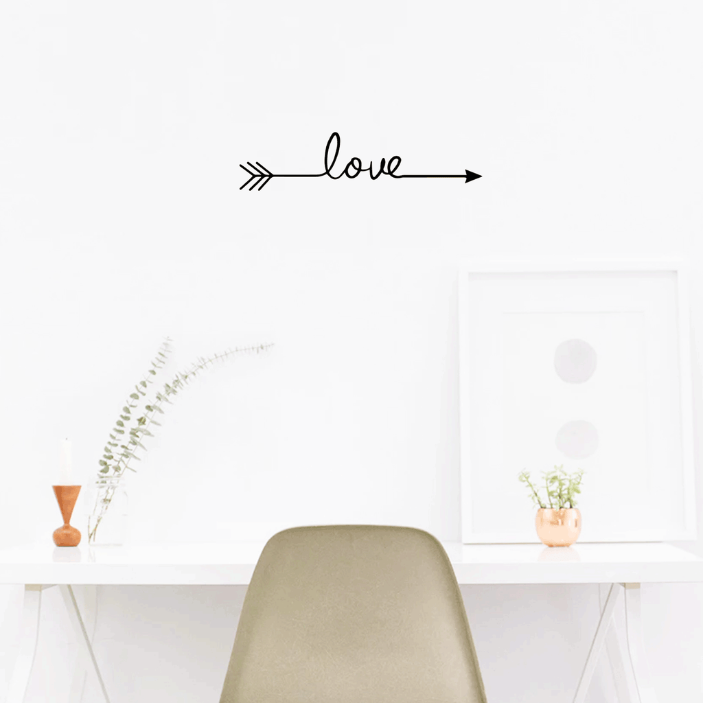 Love Arrow 22.8" x 5.5" Wall Decoration Vinyl Sticker-Black