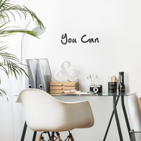 Yes You Can - 20" x 6" - Inspirational Office Home Bedroom Workplace Gym Fitness Living Room Apartment Dorm Room Decor - Motivational Life Quote Sticker