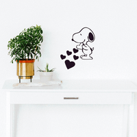 Snoopy Love Hearts Cartoon Wall Art Decal 5.9" x 7.1" Decoration Vinyl Sticker