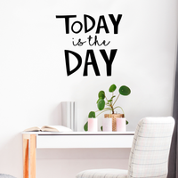 Today is The Day Motivational Quote - Wall Art Decal - 21" x 22.5" - Life Quote Vinyl Decal Decoration - Bedroom Vinyl Sticker - Living Room Wall Art Decor 660078080948