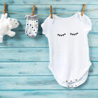 Onesie Organic Baby One Piece Short Sleeve Cute Trendy Minimal Bodysuit 0-12 Months - Sleepy Eyes