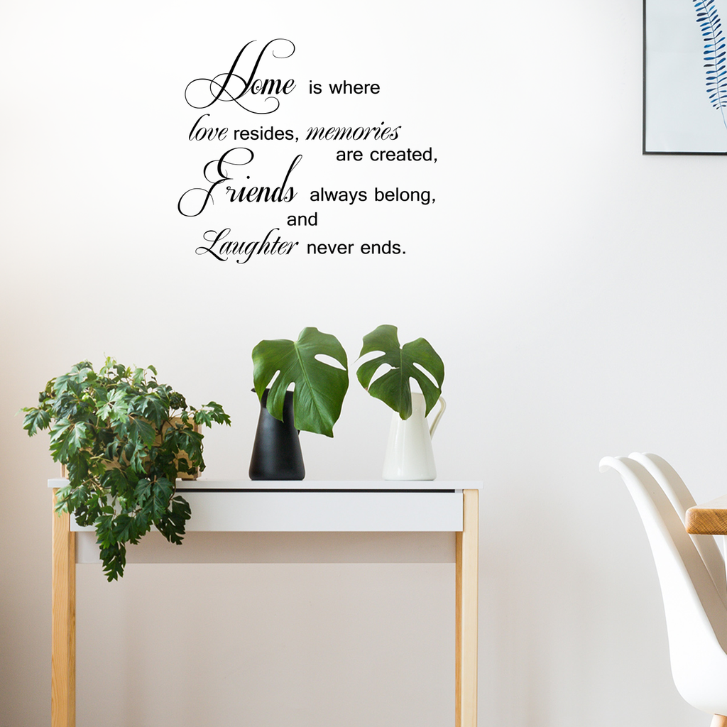 Home is where love resides.. - 23" x 20" - Vinyl Wall Decal Sticker Art