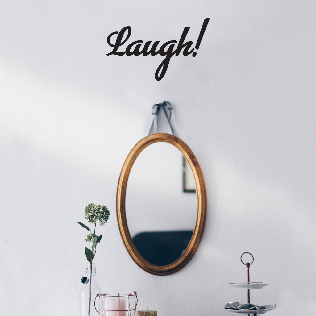 Laugh Inspirational Quote - Wall Art Decal - 8" x 12" Decoration Wall Art - Bedroom Living Room Wall Decor - Trendy Vinyl Stickers 660078089651