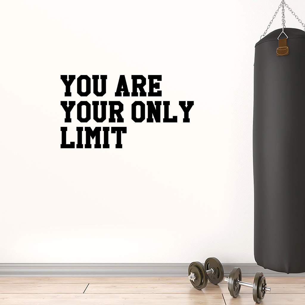 Vinyl Wall Art Decal - You are Your Only Limit - 23" x 40" - Determination Gym Fitness Healthy Lifestyle Home Bedroom Decor - Motivational Positive Work Out Strength Decals 660078119396