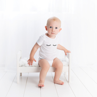 Onesie Organic Baby One Piece Short Sleeve Cute Trendy Minimal Bodysuit 0-12 Months - Sleepy Eyes